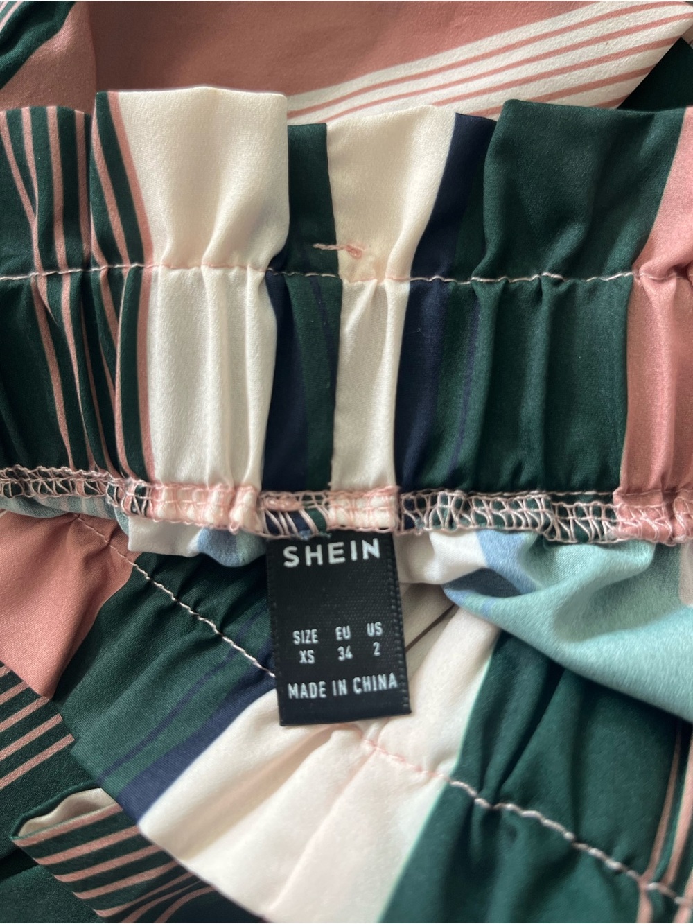 SHEIN Multicolor Striped Paperbag shorts with Tie - Picture 4 of 4